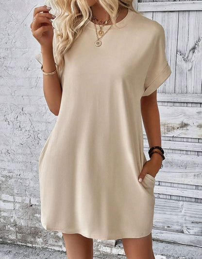 Casual Solid Tee Dress