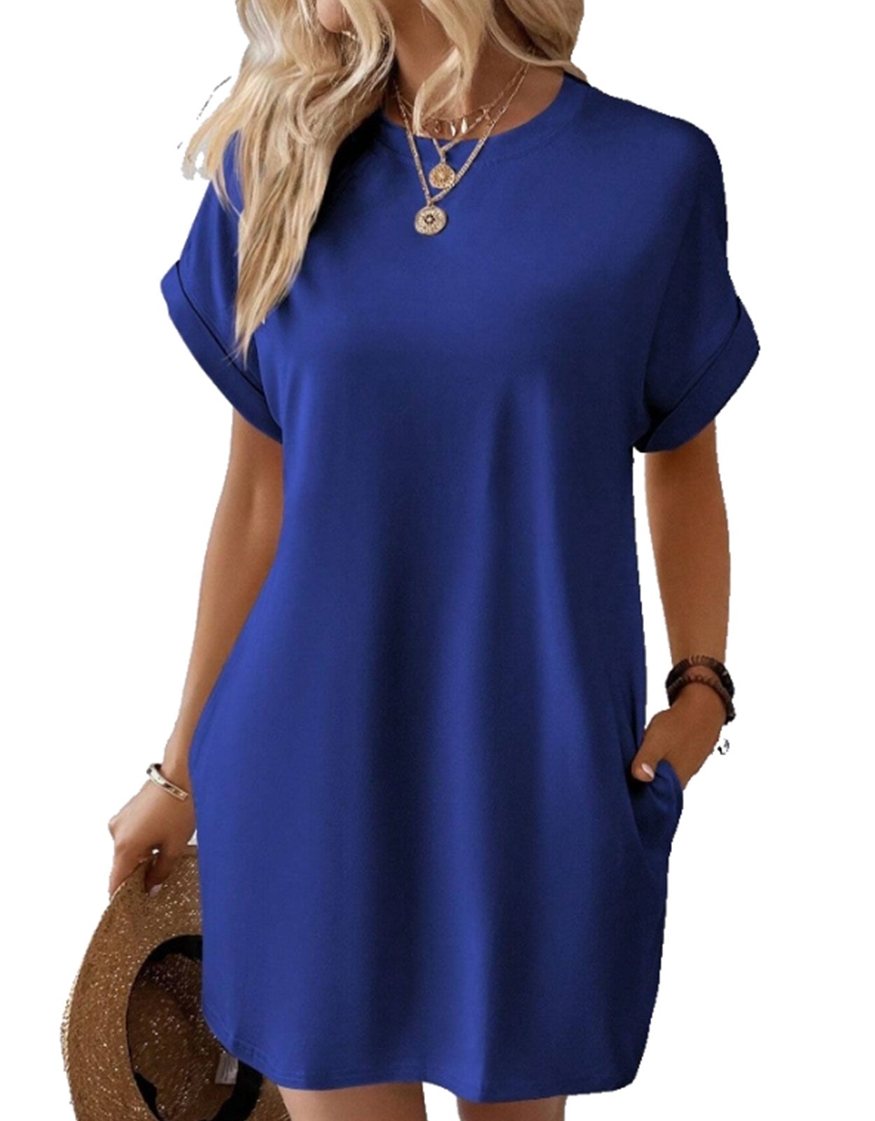 Casual Solid Tee Dress