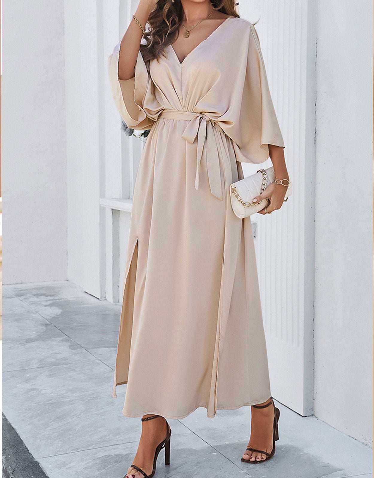 Belted Wrap Hem Dress