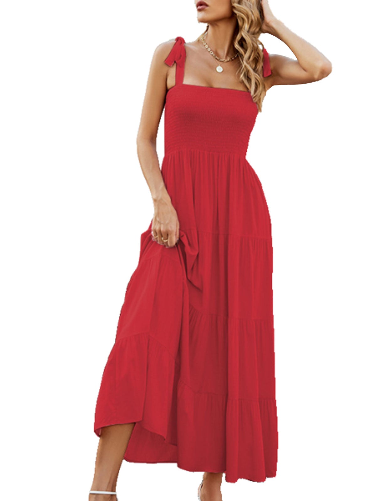 Straps Solid Beach Maxi Dress