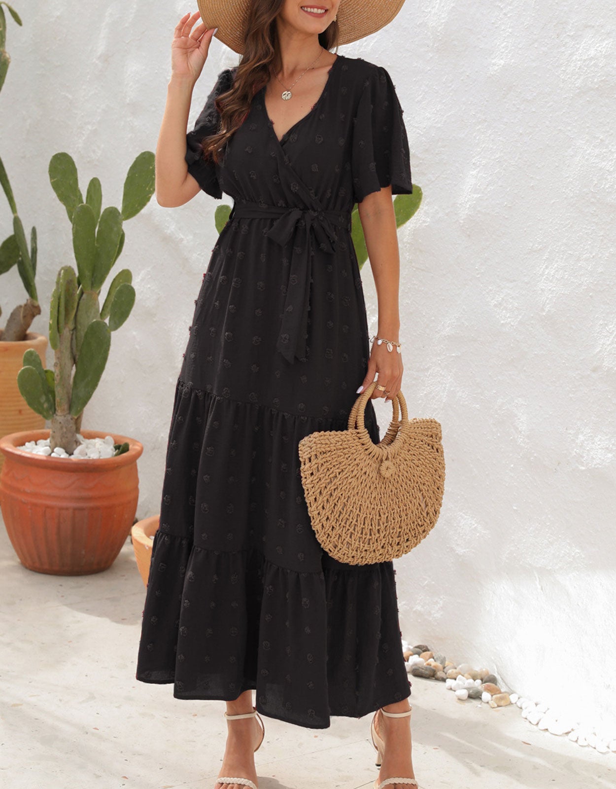 Short Sleeve Belted  Dress