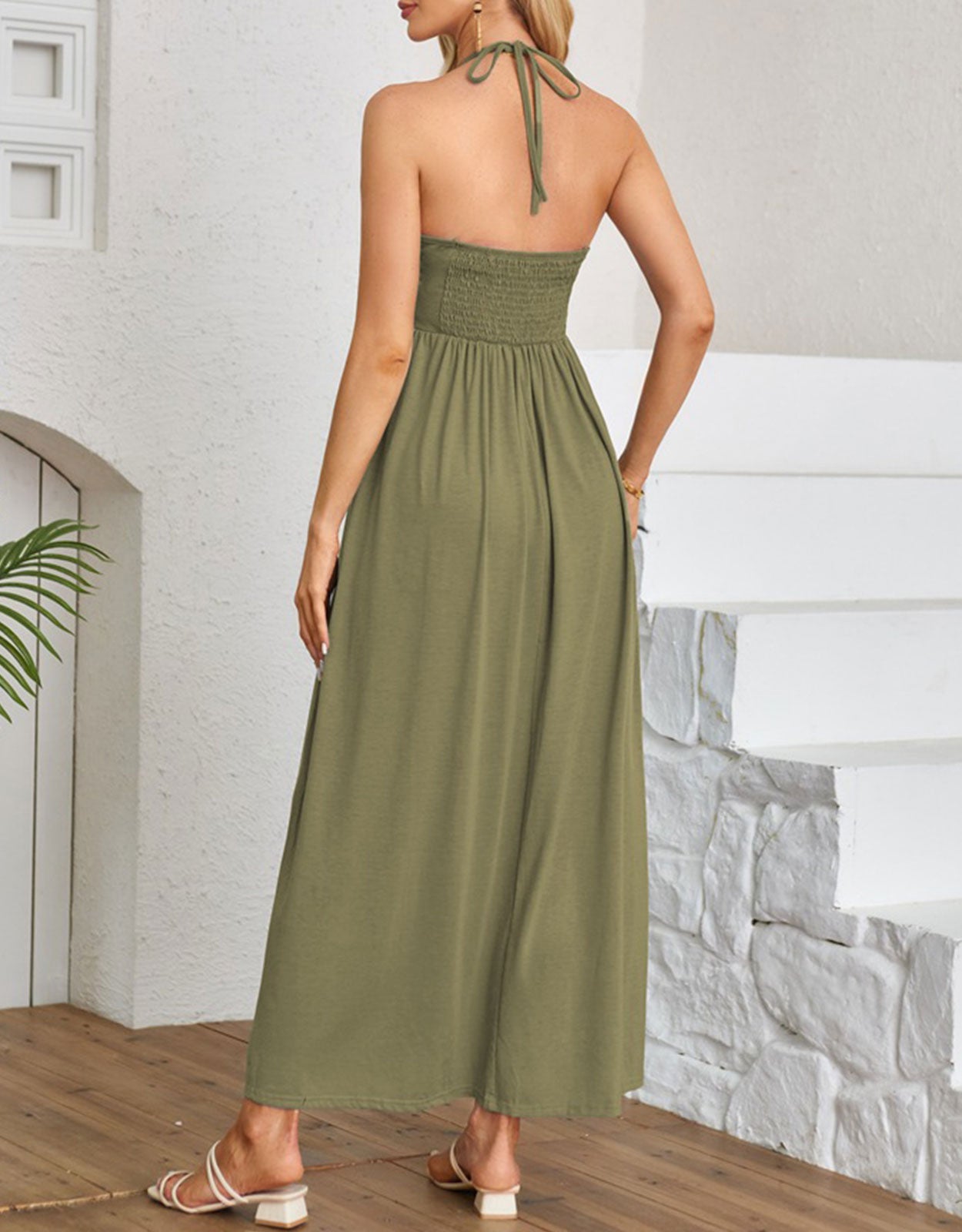 V Neck Sundress Sleeveless Dress