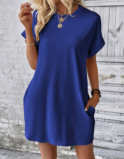 Casual Solid Tee Dress