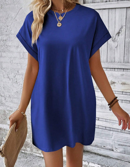 Casual Solid Tee Dress