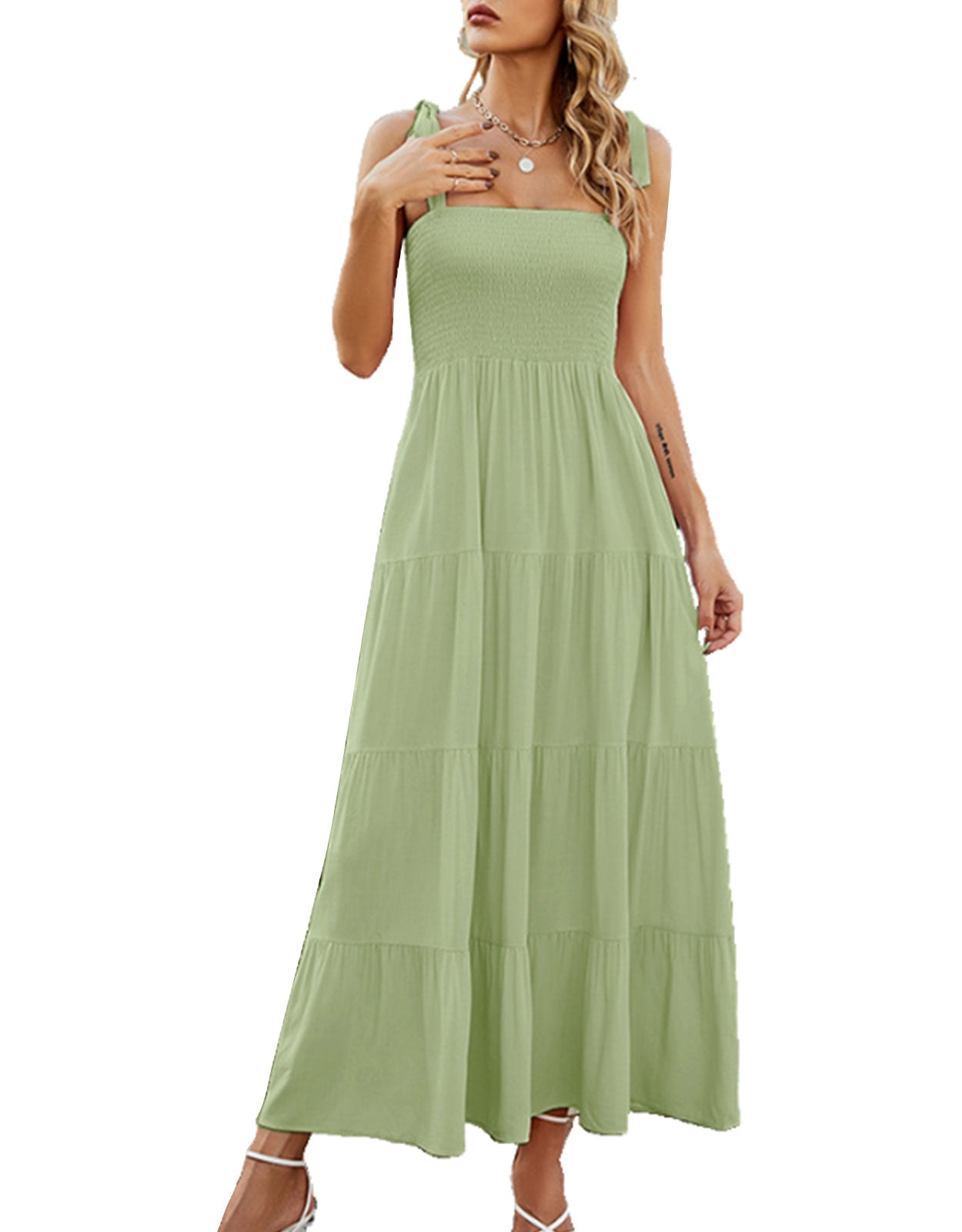 Straps Solid Beach Maxi Dress