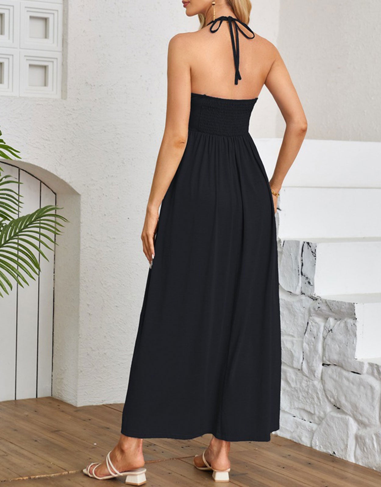 V Neck Sundress Sleeveless Dress