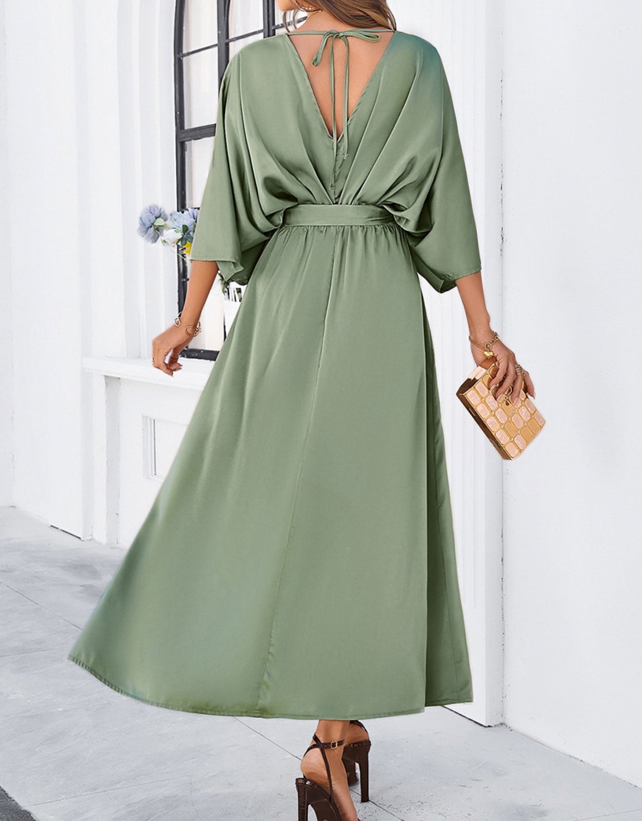 Belted Wrap Hem Dress