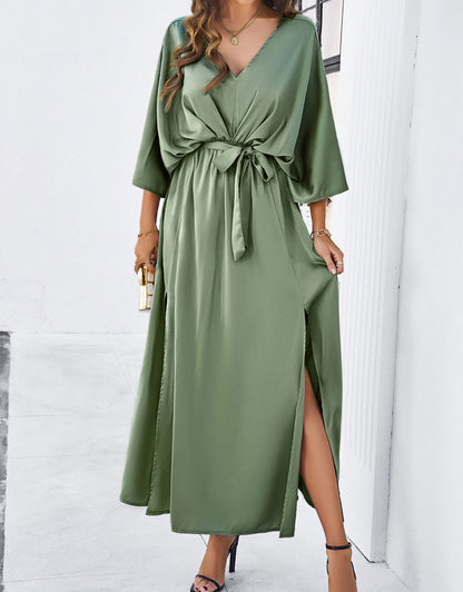 Belted Wrap Hem Dress