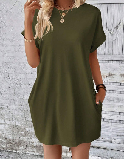 Casual Solid Tee Dress