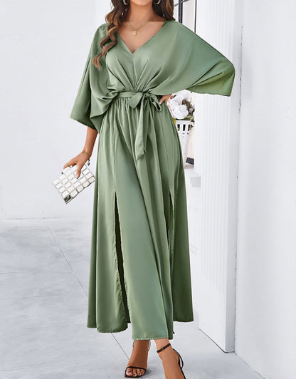 Belted Wrap Hem Dress