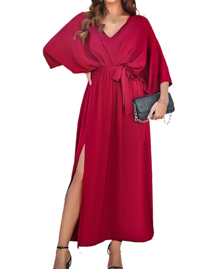 Belted Wrap Hem Dress