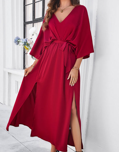 Belted Wrap Hem Dress