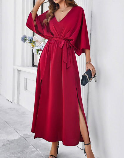 Belted Wrap Hem Dress