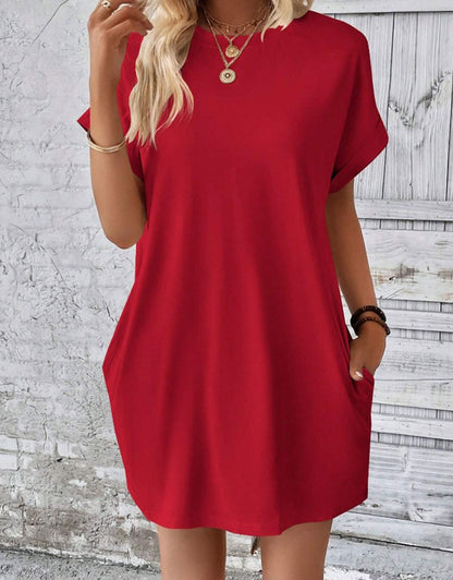 Casual Solid Tee Dress