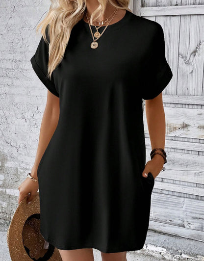 Casual Solid Tee Dress