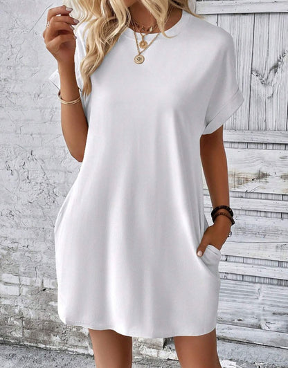 Casual Solid Tee Dress