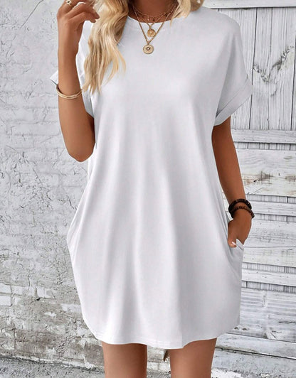 Casual Solid Tee Dress