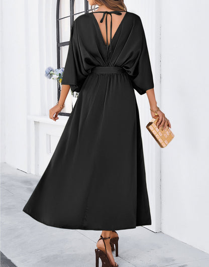 Belted Wrap Hem Dress