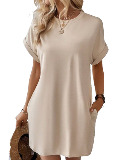 Casual Solid Tee Dress