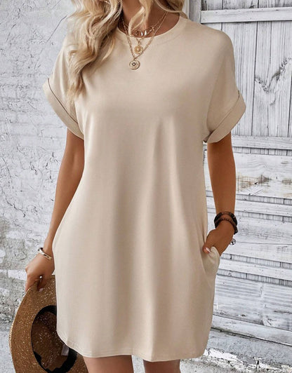 Casual Solid Tee Dress