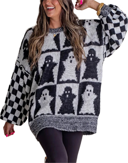 Halloween Checkered Sweater