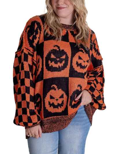 Halloween Checkered Sweater