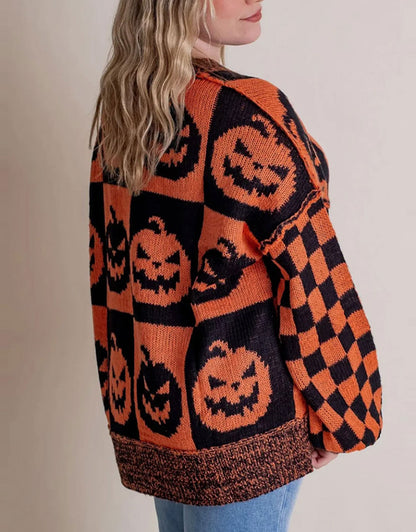 Halloween Checkered Sweater