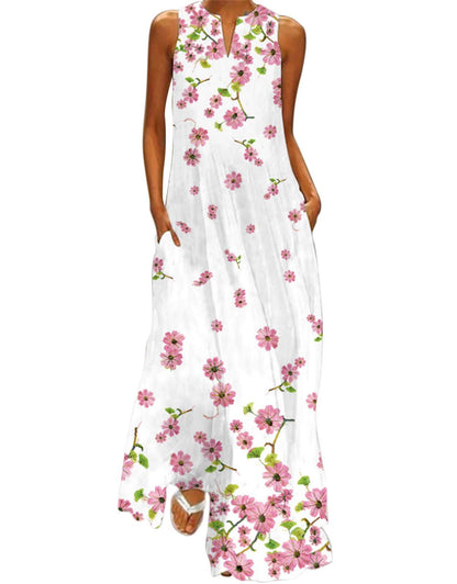 Summer Dresses for Women Butterfly and Floral Printed Maxi Dress