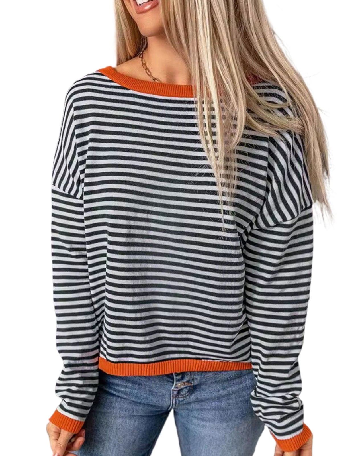 Crew Neck Color Block Pullover