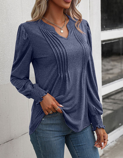 V Neck Casual Blouse