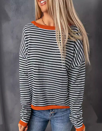 Crew Neck Color Block Pullover