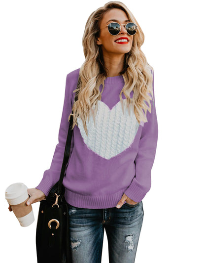 Women Cute Heart Sweater