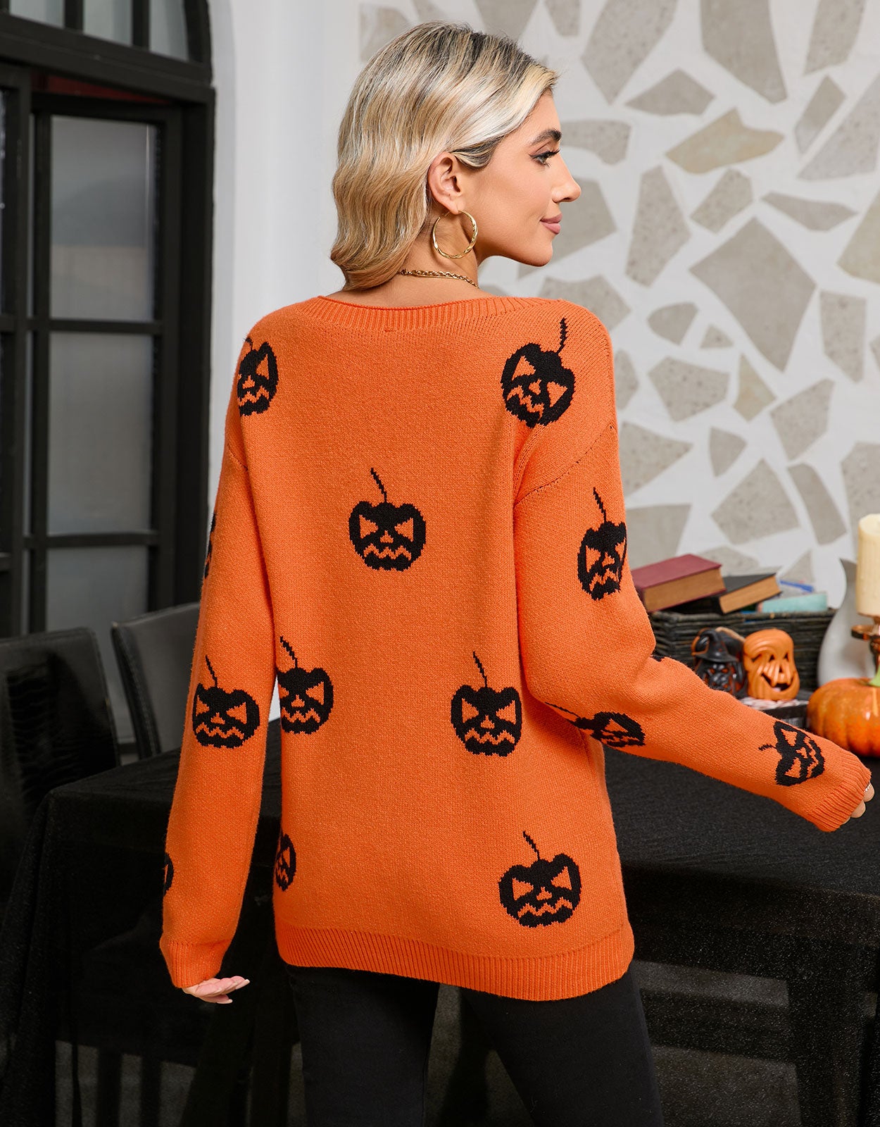 Pumpkin Pattern Pullover