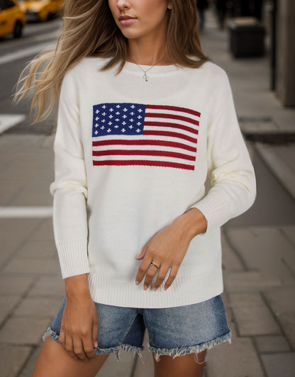 USA Flag Intarsia Sweater