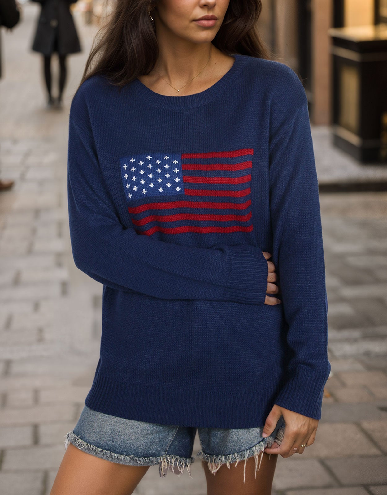 USA Flag Intarsia Sweater