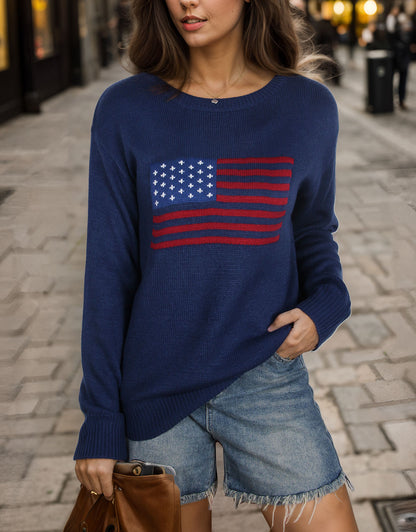 USA Flag Intarsia Sweater