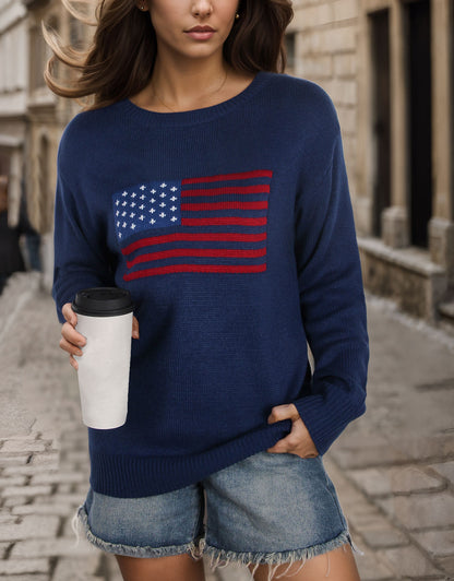 USA Flag Intarsia Sweater