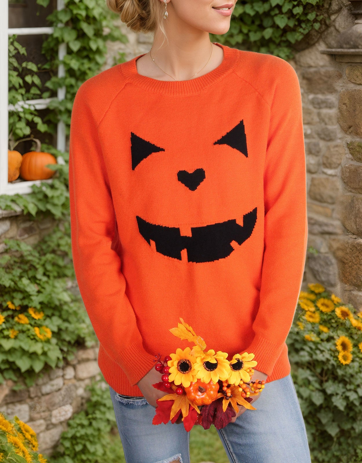 Halloween Evil Smiley Sweater