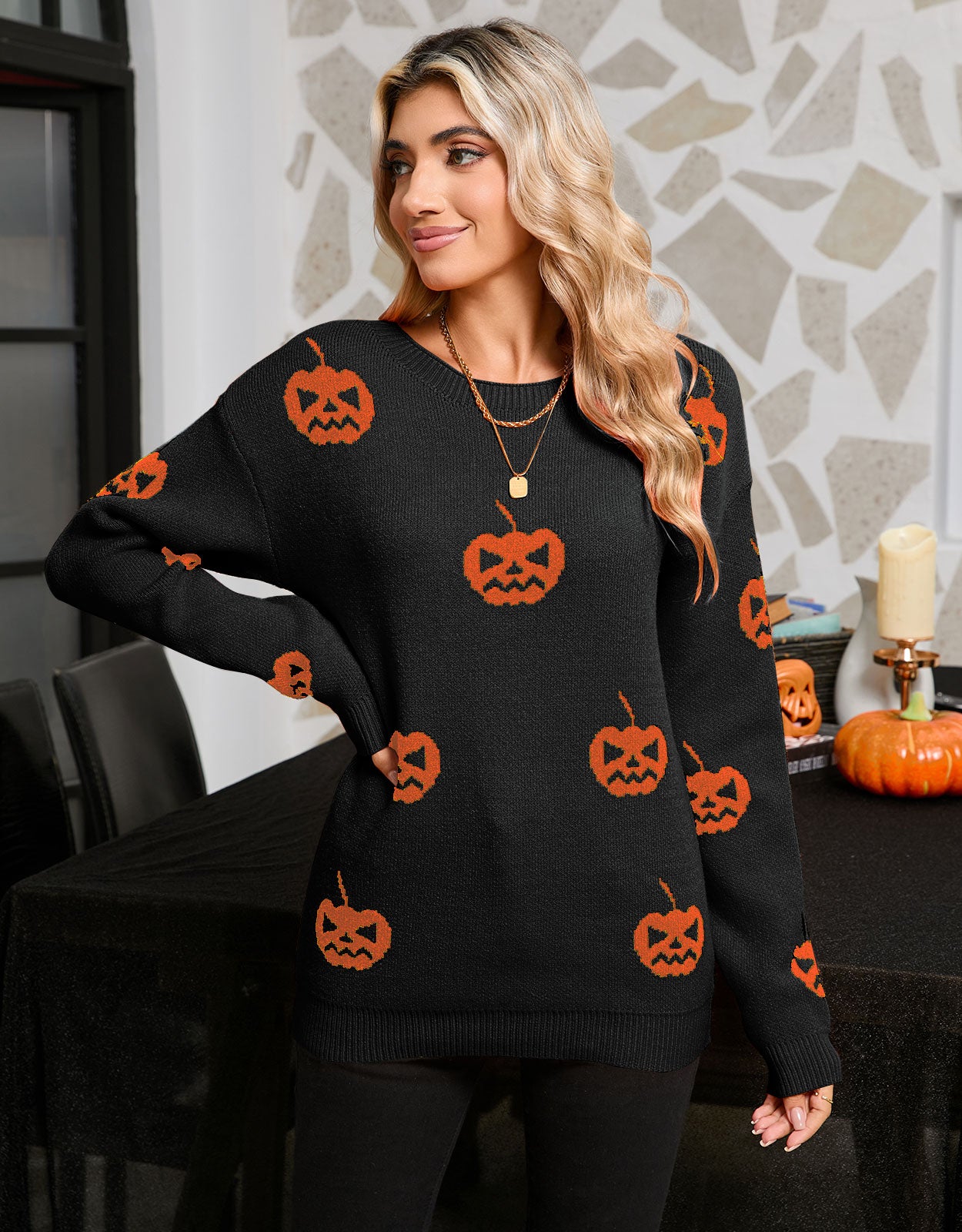 Pumpkin Pattern Pullover