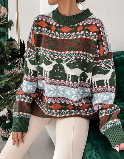 Long Sleeved Deer pattern sweater