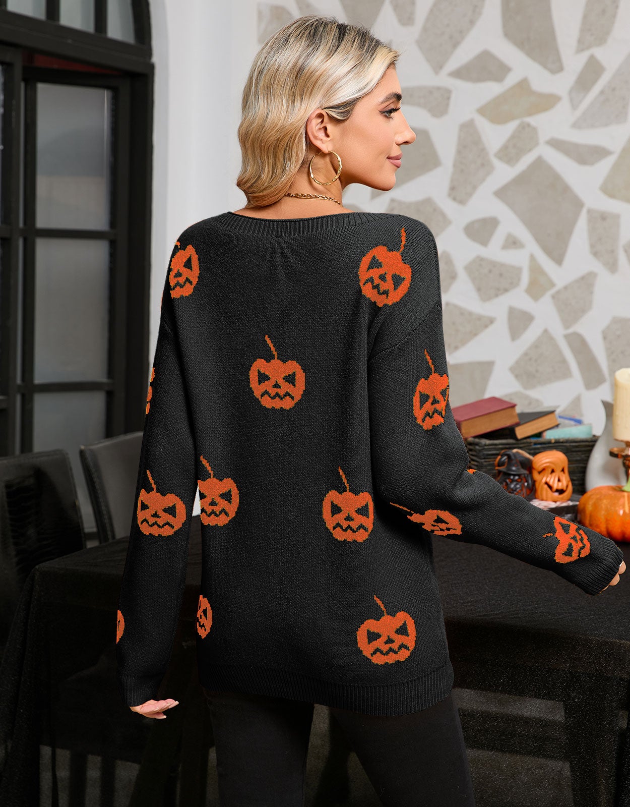 Pumpkin Pattern Pullover