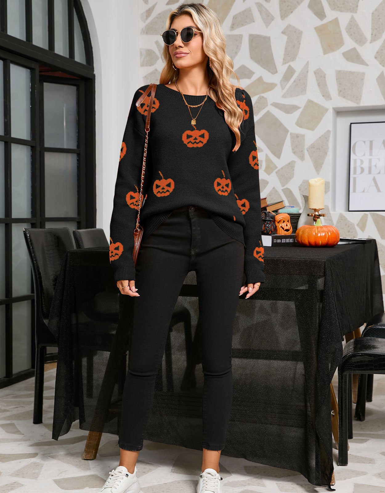 Pumpkin Pattern Pullover