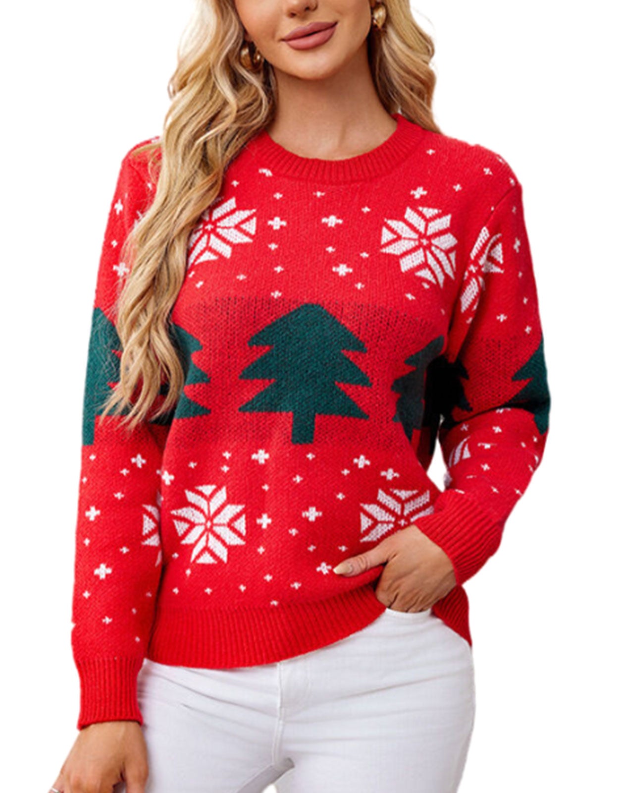 Christmas Tree Jacquard Pullover