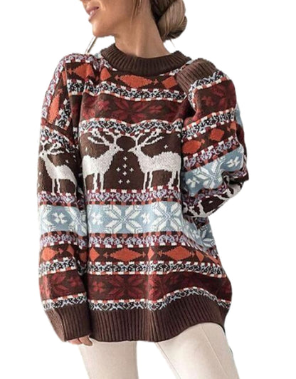 Long Sleeved Deer pattern sweater