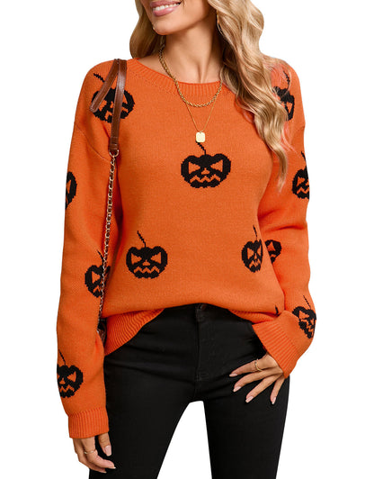 Pumpkin Pattern Pullover