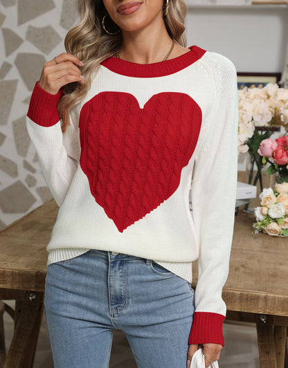 Cute Heart Sweater for Women