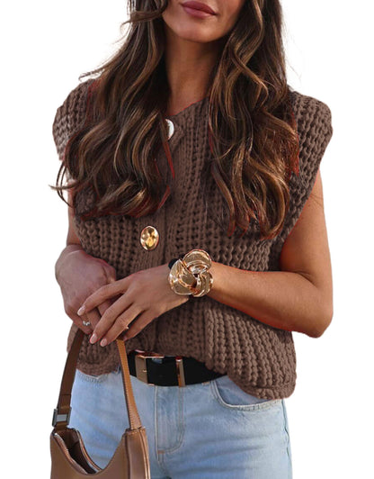 Casual Button Knitted Sweater