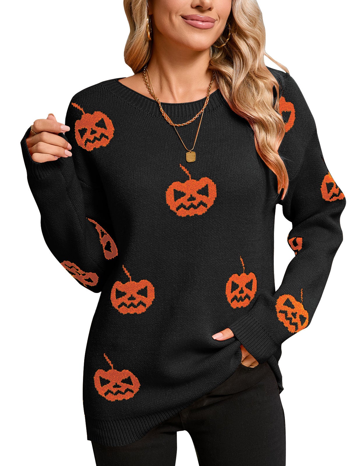 Pumpkin Pattern Pullover