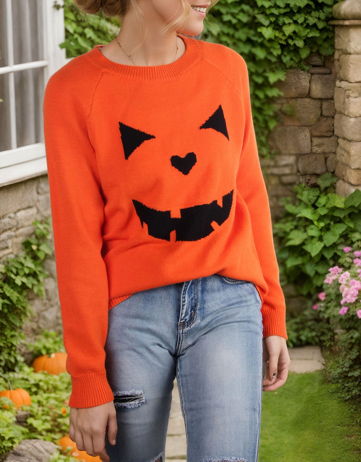 Halloween Evil Smiley Sweater