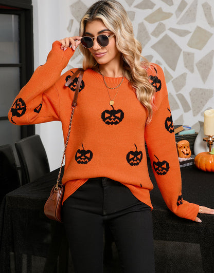 Pumpkin Pattern Pullover